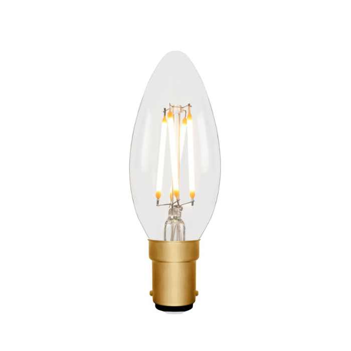 Zico C35 LED Filament Candle Bulb B15 4W 2700K Warm White 330lm Dimmable Clear | 30W Equivalent | CRI 95